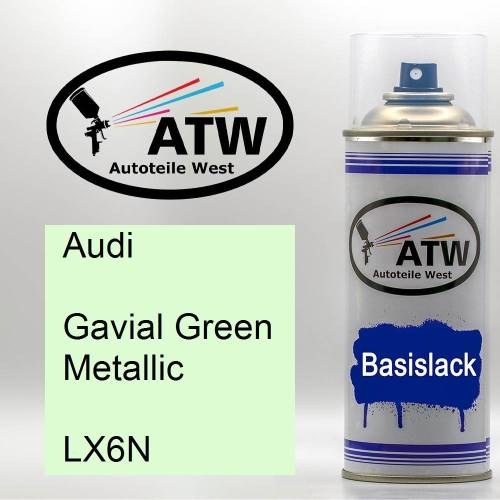 Audi, Gavial Green Metallic, LX6N: 400ml Sprühdose, von ATW Autoteile West.